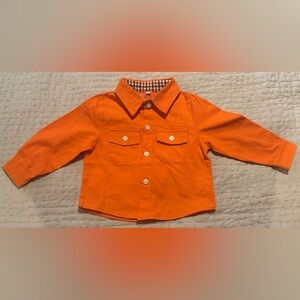 2T Boys Button Down Orange Collared Shirt